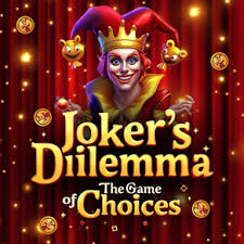 Joker's Dilemma app interface showing game modes including Race of the Jokers, Ready Steady Bang, and Random Selection against a theatrical burgundy curtain backdrop